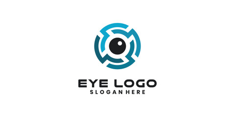 Eye logo design template for technology