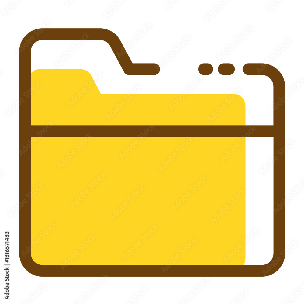 Aufkleber a cheerful yellow folder icon representing organization and digital storage with a bold outline and 