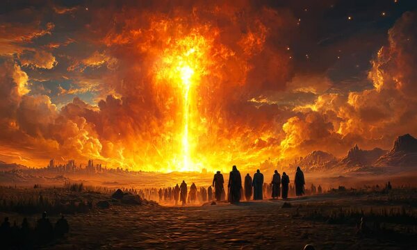Exodus, The Blazing Pillar of Fire Guiding and Defending the Israelites in the Wilderness