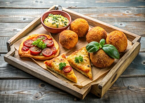 Golden arancine, crisp panelle, sfincione's yeasty crust, rosticceria's savory scents: Sicilian street food.