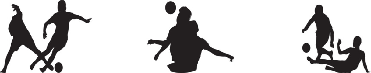 football player silhouette, soccer player vector illustration