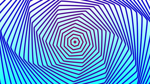Heptagon lines alternating colorful combined with colorful gradient background rotating repeatedly. 3D animation