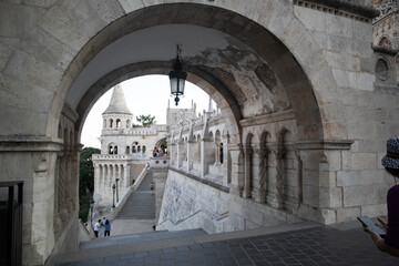 Fisherman's Bastions towers and architecture in Budapest