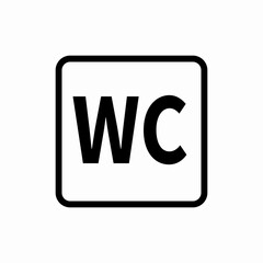 Public restroom WC icon vector sign