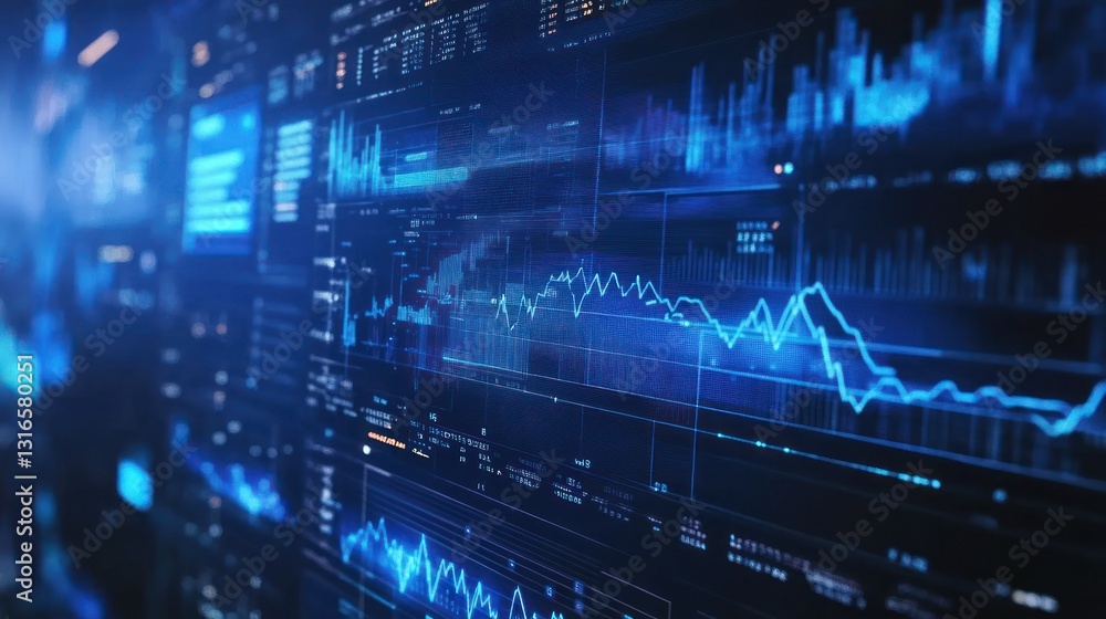 Poster digital dashboard showing financial data