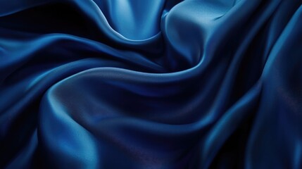 Obraz premium A flowing elegant blue fabric with soft and deep folds