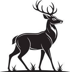 Obraz premium a-vector-silhouette-image-of-a-plain-deer-icon-wit (21).eps