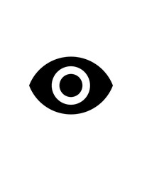 Eye or vision icon filled with black