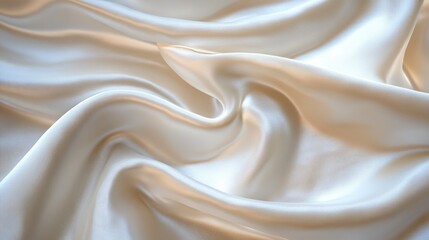 Obraz premium Elegant creamy fabric draped in soft swirling folds gracefully