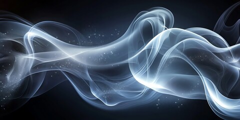 Fototapeta premium Glowing smoke wave, dark background