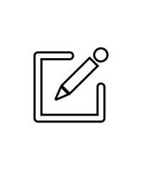 Edit button icon with round eraser and sharpness