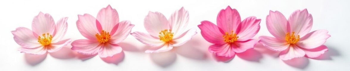 Obraz premium Delicate flower petals unfolding on white background, isolated, flowers, blossom
