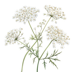 Queen Anne's Lace: A delicate watercolor illustration of Queen Anne's Lace flowers.