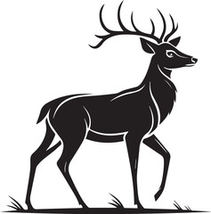 Fototapeta premium a-vector-silhouette-image-of-a-plain-deer-icon-wit (26).eps