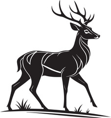 Fototapeta premium a-vector-silhouette-image-of-a-plain-deer-graphics (2).eps