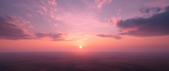 Fototapeta premium Aerial Sunset over Plains