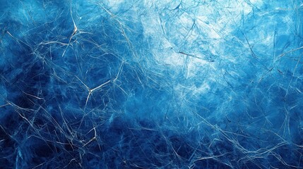 Obraz premium Abstract blue ice texture, intricate web-like pattern. Ideal for winter, cold, or frozen themed designs, adds a frosty feel.