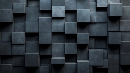 Dark Grey 3D Cube Texture Background