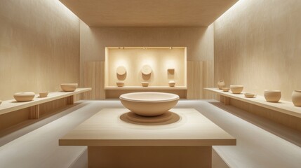 Minimalist Pottery Display Room