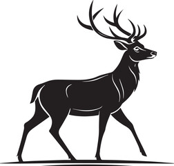 Fototapeta premium a-vector-silhouette-image-of-a-plain-deer-icon-wit (5).eps