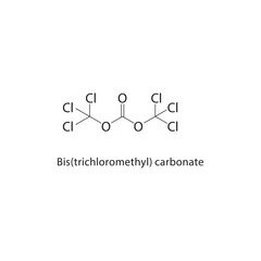 Bis(trichloromethyl) carbonate skeletal structure. Carbonate compound schematic illustration. Simple diagram, chemical formula.