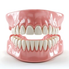 Obraz premium Healthy Human Teeth 3D Model Dental Anatomy Gum Jaws