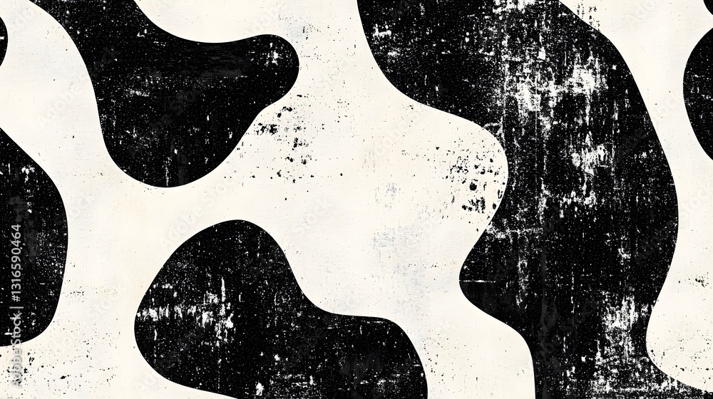 Leinwandbilder Stunning abstract painting featuring captivating fluid patterns dynamic textures and a striking monochrome color palette  This contemporary modern artwork evokes a sense of mystery and intrigue