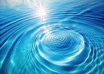 Serene blue water ripples, minimalist design; ideal summer spa backdrop.