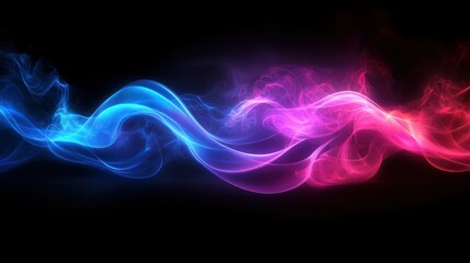 Obraz premium Abstract neon smoke waves