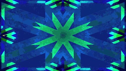 A Vibrant Teal And Blue Starburst Mandala Bursts With Energy And Mystery In A Textured, Painterly Style