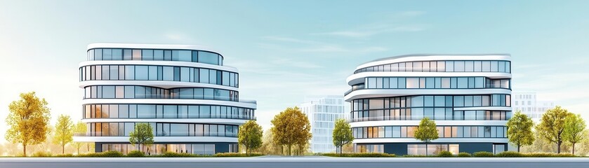 Obraz premium Expressionist architecture with abstract and curved structures flat design front view artistic theme cartoon drawing colored pastel