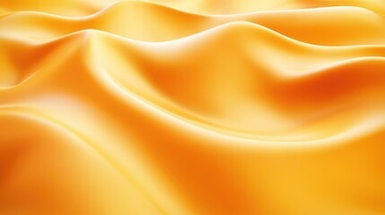 Fototapeta premium A flowing field of smooth and glossy orange colored fabric