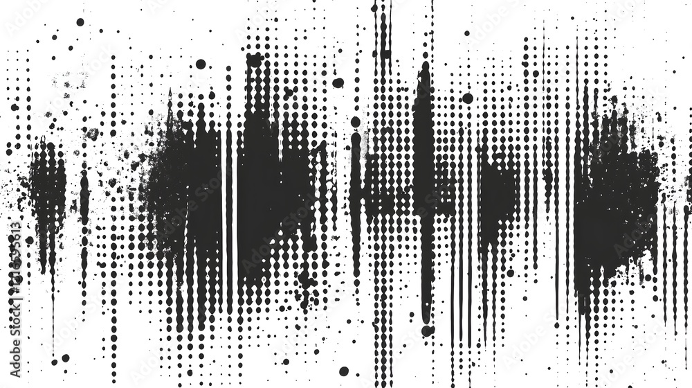Leinwandbilder vibrant abstract black and white digital art composition with geometric patterns fluid shapes and gl