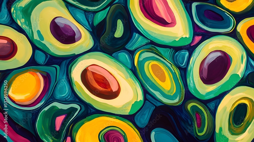 Aufkleber vibrant abstract fluid shapes and gradient colors forming a captivating digital art composition