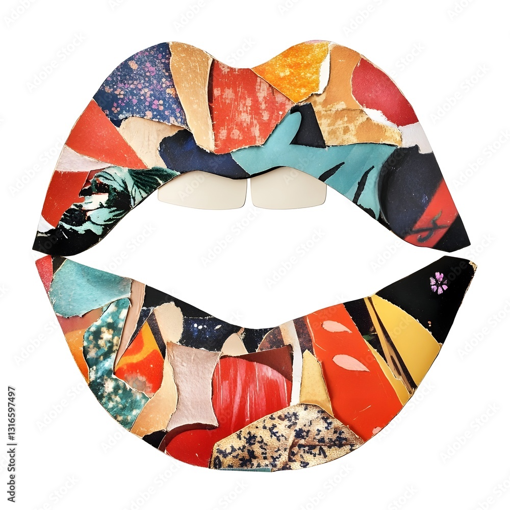 Poster vibrant abstract mosaic art composition with colorful geometric shapes and patterns visually strikin