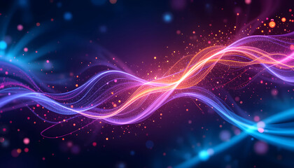 Fototapeta premium Dynamic Flow of Light and Particles