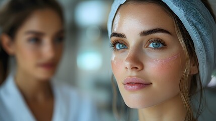 Medical professional discussing scar revision options with a patient, supportive conversation, skin health