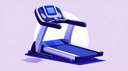 Naklejka premium Modern Treadmill Illustration: Fitness Equipment Design Concept AI Generated