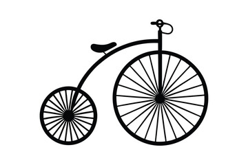 Silhouette design of a penny-farthing bicycle vector art illustration.eps