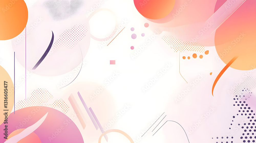 Poster Vibrant Geometric Abstract Design with Fluid Shapes and Captivating Gradient Patterns