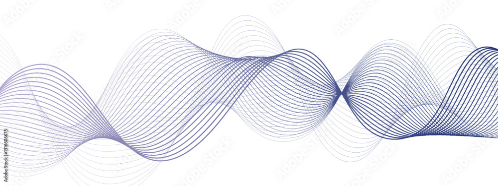 Poster Abstract Flowing lines wave Halftone texture Curve shape on white background. 3D vector wave lines with gradients. Striped ribbons vector background with lines. Curve flow motion lines, Modern design