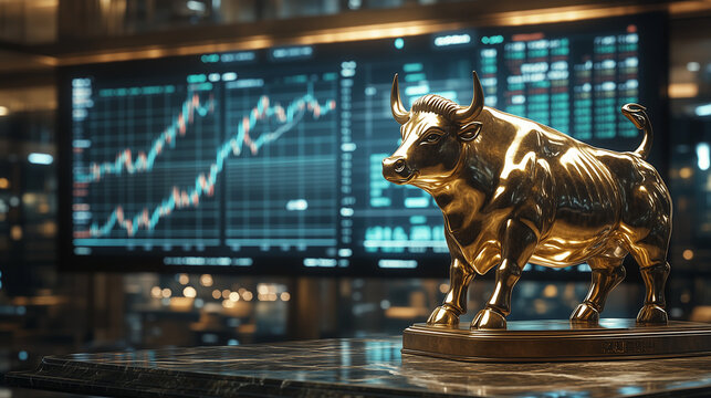 Stock market bull run, bullish trading market trend