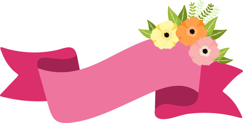 Flower Ribbon Banner