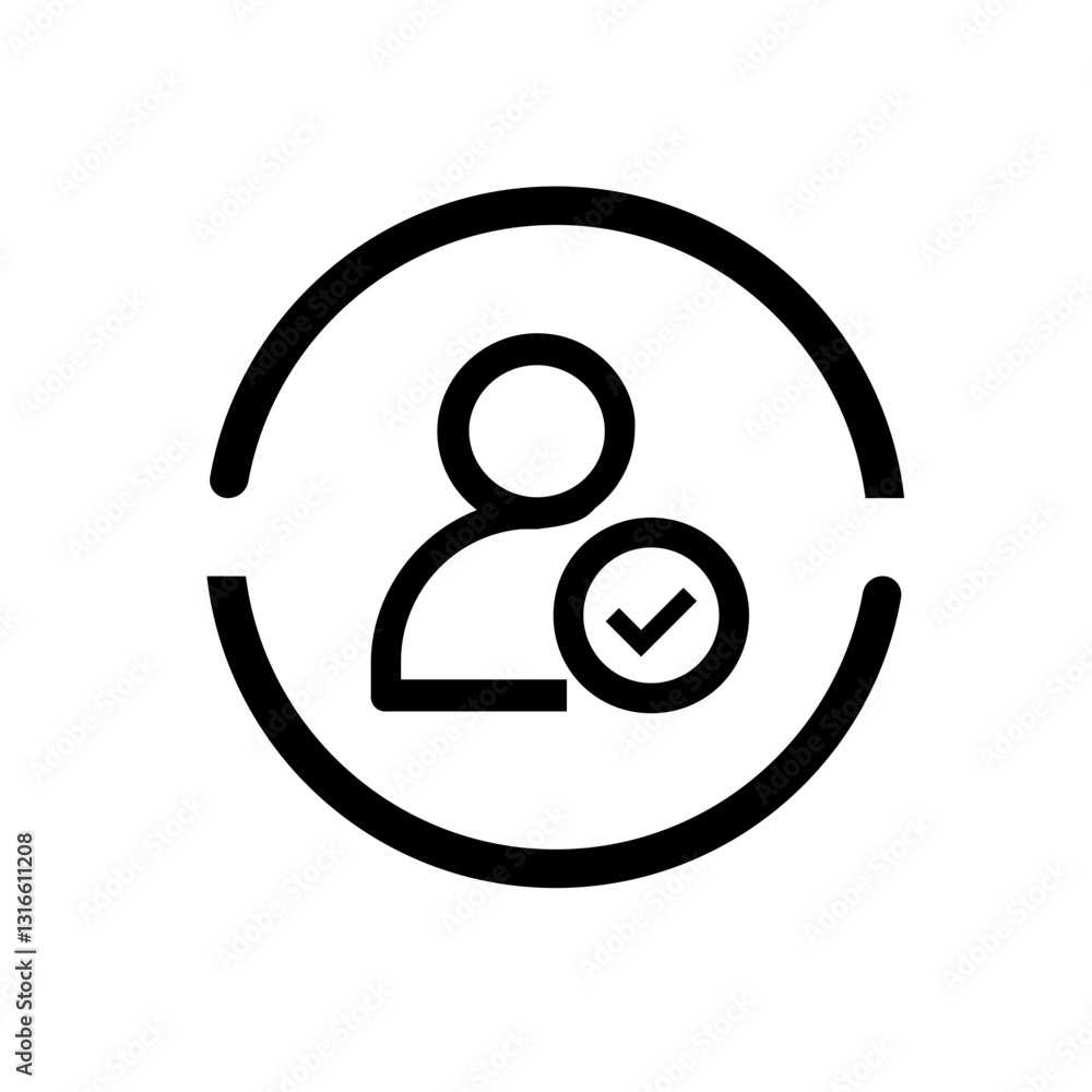 Poster verified profile a secure and trustworthy user profile icon showcasing simple yet effective design w