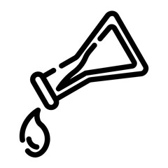 pouring liquid chemicals cut line icon