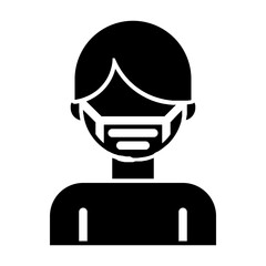 wear a mask glyph icon