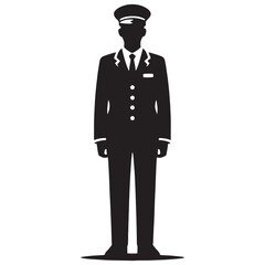 Invisible Protector Security Guard silhouette, safeguarding without notice - Security Guard illustration - Minimalist Security Guard vector - Profession silhouette
