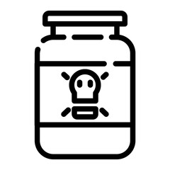 dangerous chemicals cut line icon