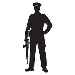 Loyal Security Guard silhouette, safeguarding people and property - Security Guard illustration - Minimalist Security Guard vector - Profession silhouette
