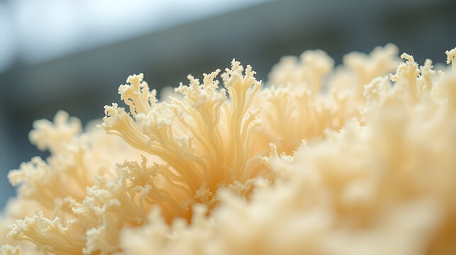 Close up of Aspergillus oryzae is a filamentous fungus, or mold that is used in food production, such as in soybean fermentation for education in laboratory.(soft focus and have Grain/Noise)